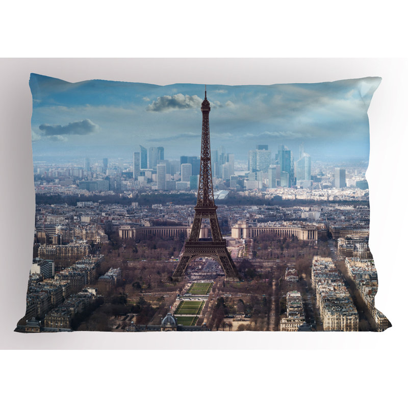 Ensemble de 2 taies décoratives Ambesonne Eiffel Tower, H 20 po x l 36 po