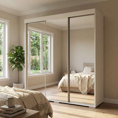Armoire blanche 71 "avec miroir Aria