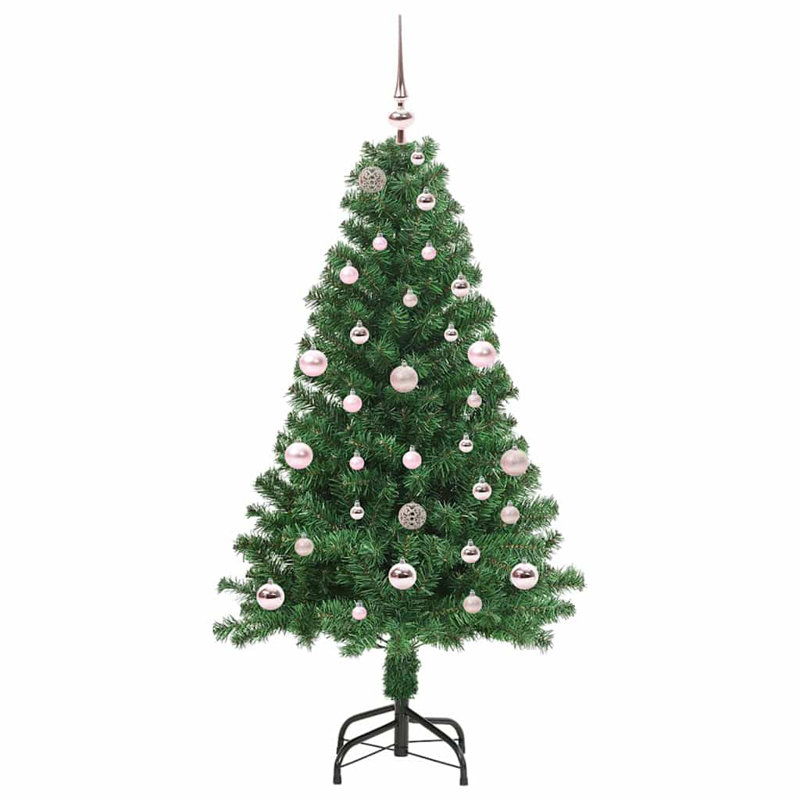 vidaXL Artificial Christmas Tree with 300 LEDs with Stand Green, 4.92 ft