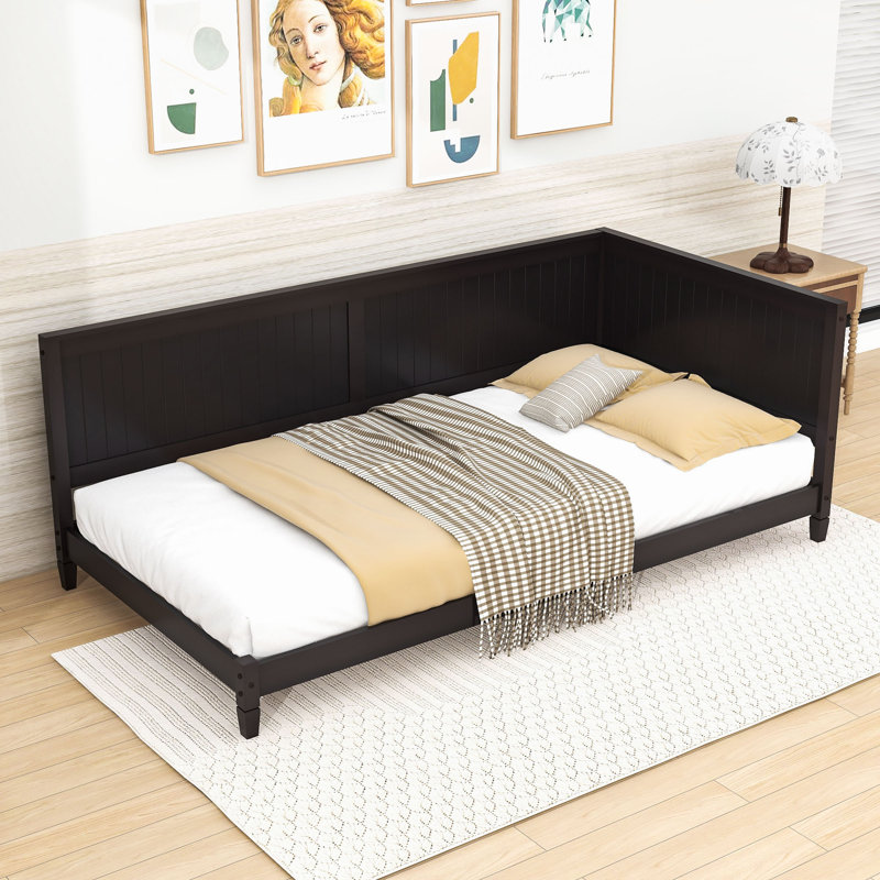 Twin Size Wooden Daybed with Slats, Espresso