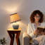 Lampe de table 12,9 "en céramique avec abat-jour en rotin réglable, avec ampoule G45-708377808