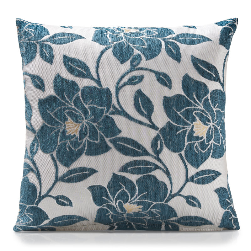 Darionne Floral Square Throw Cushion, 45 x 45cm, Teal