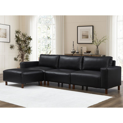 4 - Piece Faux Leather Upholstered Sectional