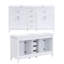 Meuble de salle de bain minimaliste à double vasque de 150 cm (59,1 pouces) avec comptoir en résine, quincaillerie à fermeture amortie et grand espace de rangement