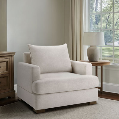 Tasha 38.5" W Oversized Upholstered Accent Chair with Deep Cushion Seat