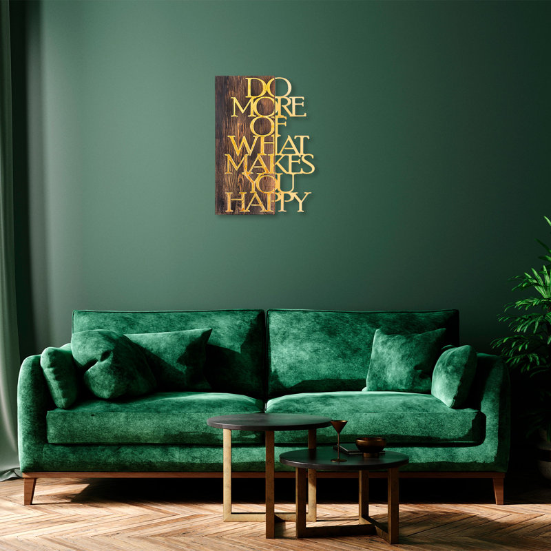 Elegant Wooden Wall Accessory, Walnut & Gold Finish, 16.5 x 22.8 inches | 50% Real Wood (0.9 in Thick) & 50% Metal (0.06 in Thick) | Stylish Home Decor, Perfect for Living Room & Office | Wall-Mountable Design