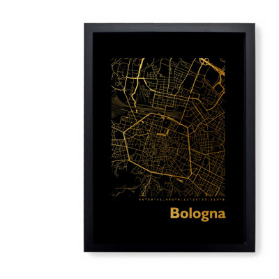 Bologna Map - Single Picture Frame Print