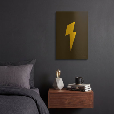 «Lightning» par Ann Kelle, art mural en métal doré, 12 po x 16 po