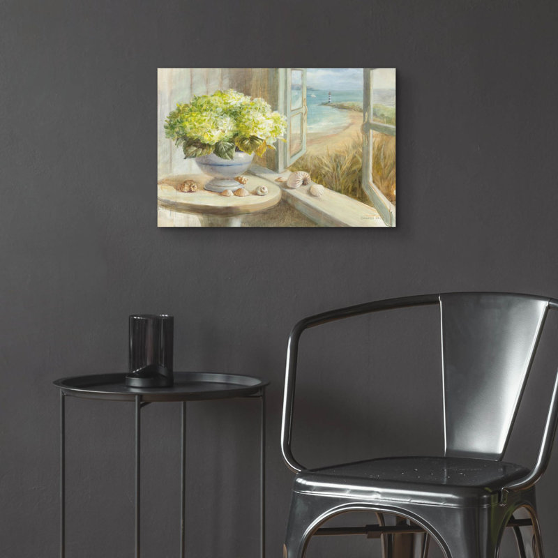  «Yellow Coastal Hydrangea» par Danhui Nai, art mural en verre acrylique, 16 po x 12 po, H 16 po x l 24 po x P 0,2 po