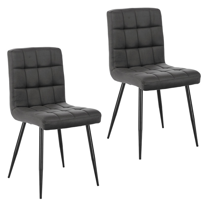 Anzalone Upholstered Dining Chair, Dark Grey