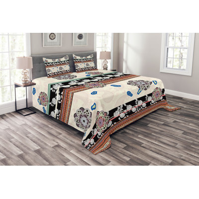 No Pattern Bedspread with Pillow Shams