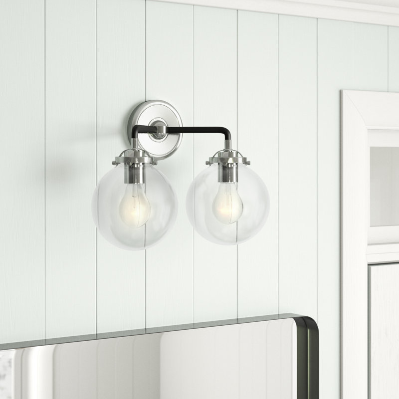 Emeril 2 - Light Dimmable Vanity Light, Black Polished Nickel, Clear