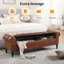 Banc de rangement capitonné capitonné avec garniture cloutée et accoudoirs roulés-1018526565-1018526567