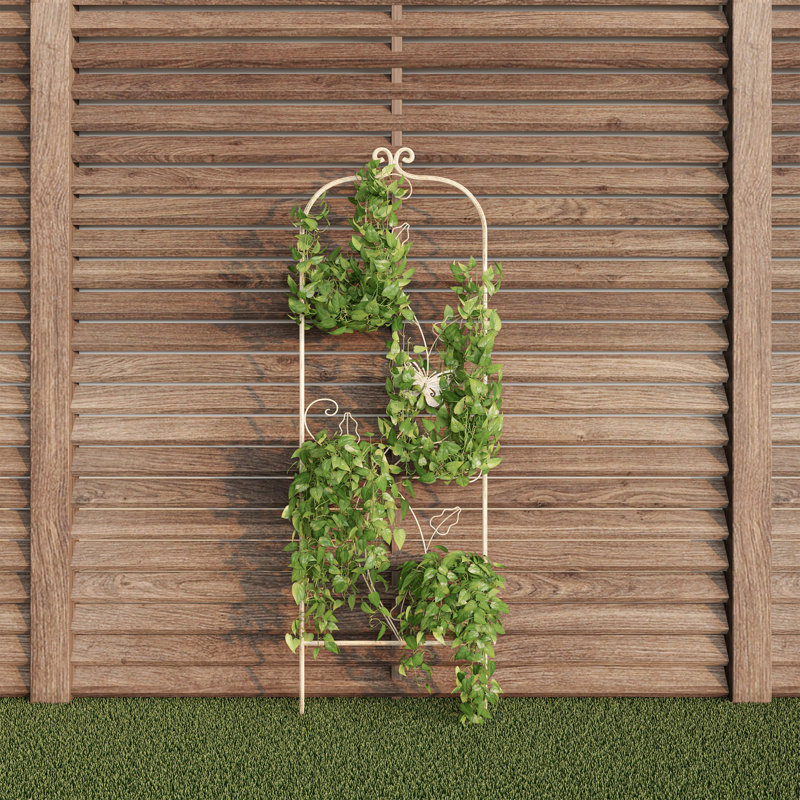 Treillage en métal Doedo, H 46 po x l 14,8 po x P 6,5 po, Blanc