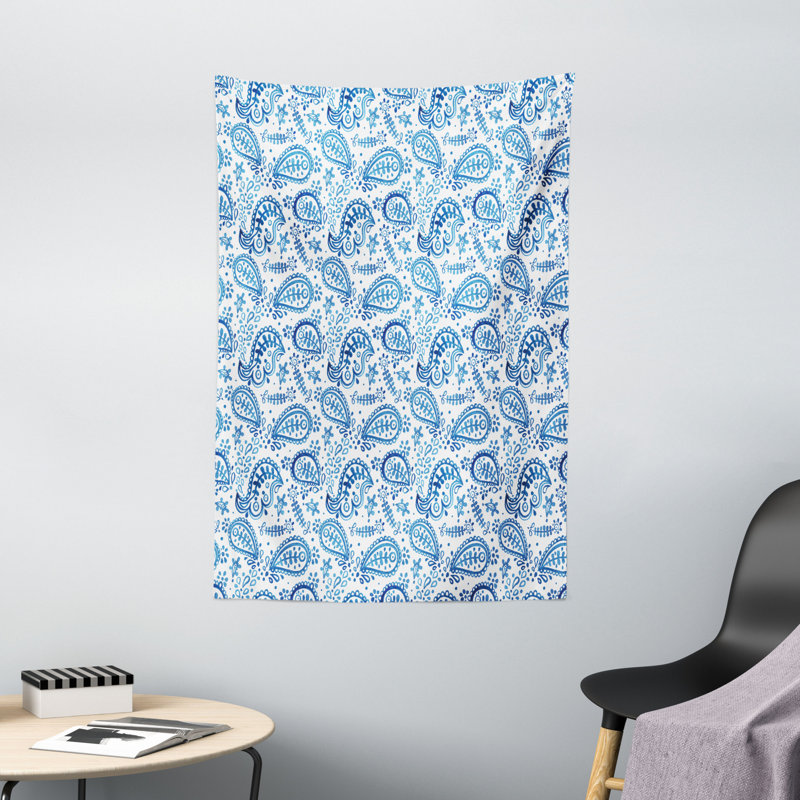 Tapisserie en polyester à motif cachemire, H 60 po x l 40 po