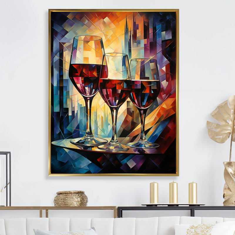 Toast Reflections - Impression, Cadre flottant doré, H 44 po x l 34 po x P 1,5 po