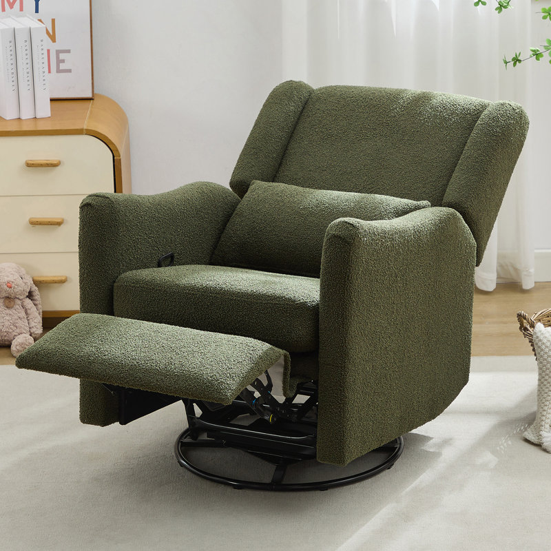 Fauteuil inclinable pivotant avec coussin, Seaweed Green Boucle Incorrect