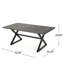 Rolando Outdoor Aluminum Dining Table With Steel Frame, Grey / Black