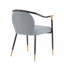 Ensemble de 2 chaises de salle à manger rembourrées modernes avec tissu tissé chiné et accoudoirs robustes en métal-786036006