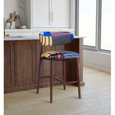 Torrent Upholstered Counter Stool with Solid Wood Frame