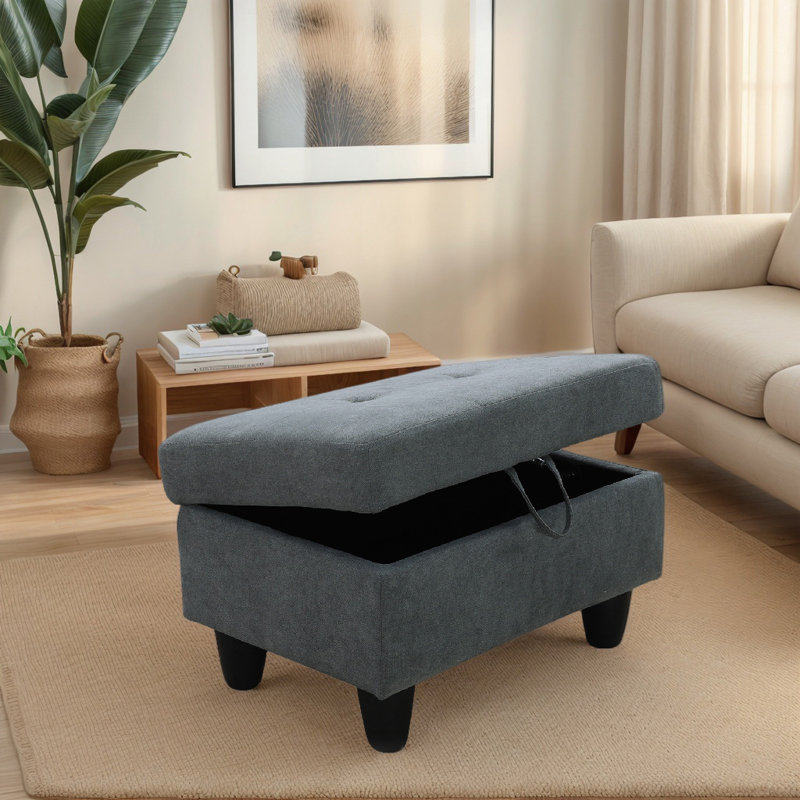 Repose-pieds avec rangement Shanquilla, Gris