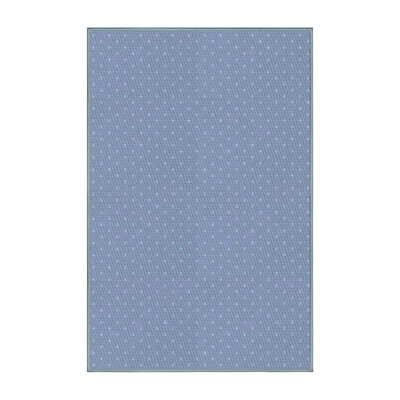 Tapis bleu clair à pois
