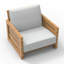Chaise longue en bois d'acacia massif avec coussins en tissu-1902871836