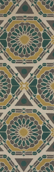 Kaleidoscope Wool Striped Area Rug in Green/Yellow, Runner 2'6" x 8'