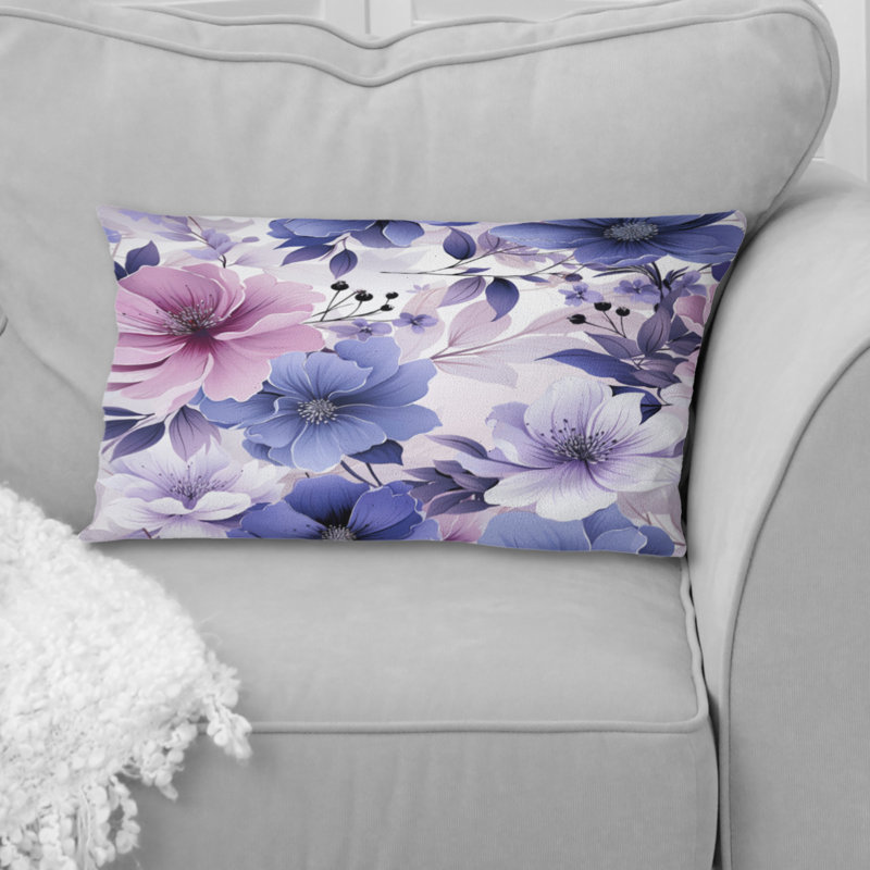 Exquisite Purple Beauty Floral Pattern - Floral Printed Pillow