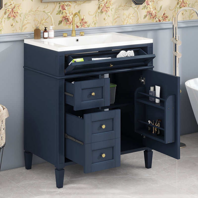 30'' Bathroom Vanity With Top Sink Modern Bathroom Storage Cabinet