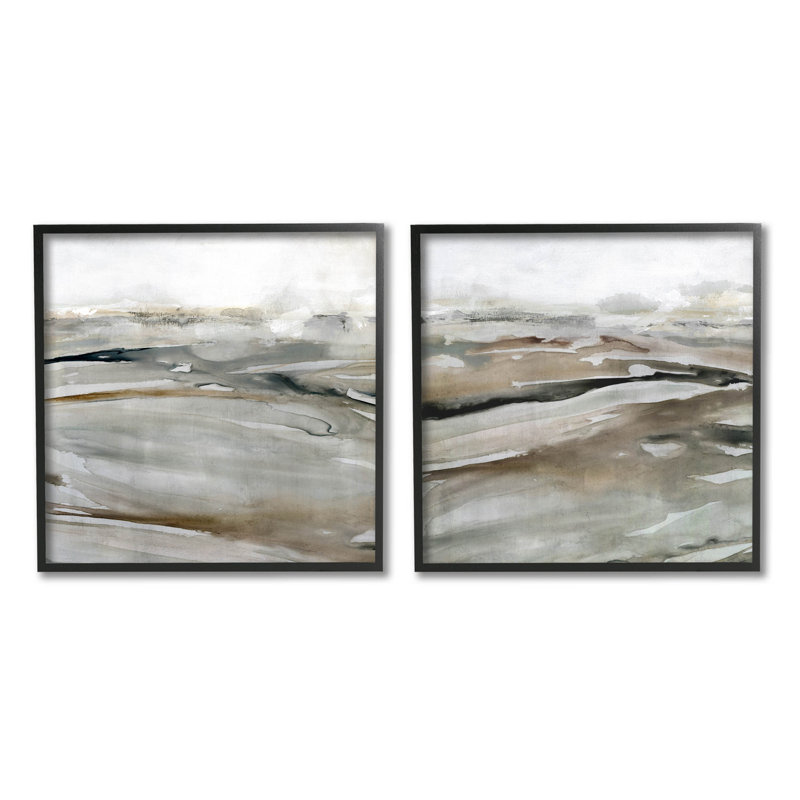 «Abstract Abstract Landscape Composition», ensemble de 2 estampes numériques par Carol Robinson, H 24 po x l 48 po x P 1,5 po