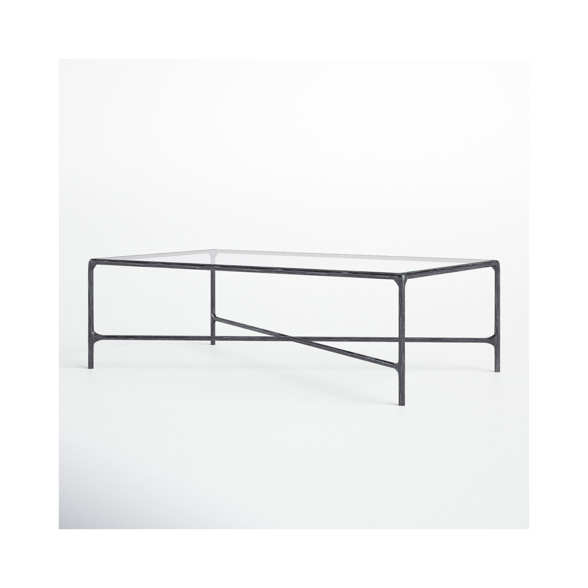 Evelynn Single Coffee Table, Black, Clear