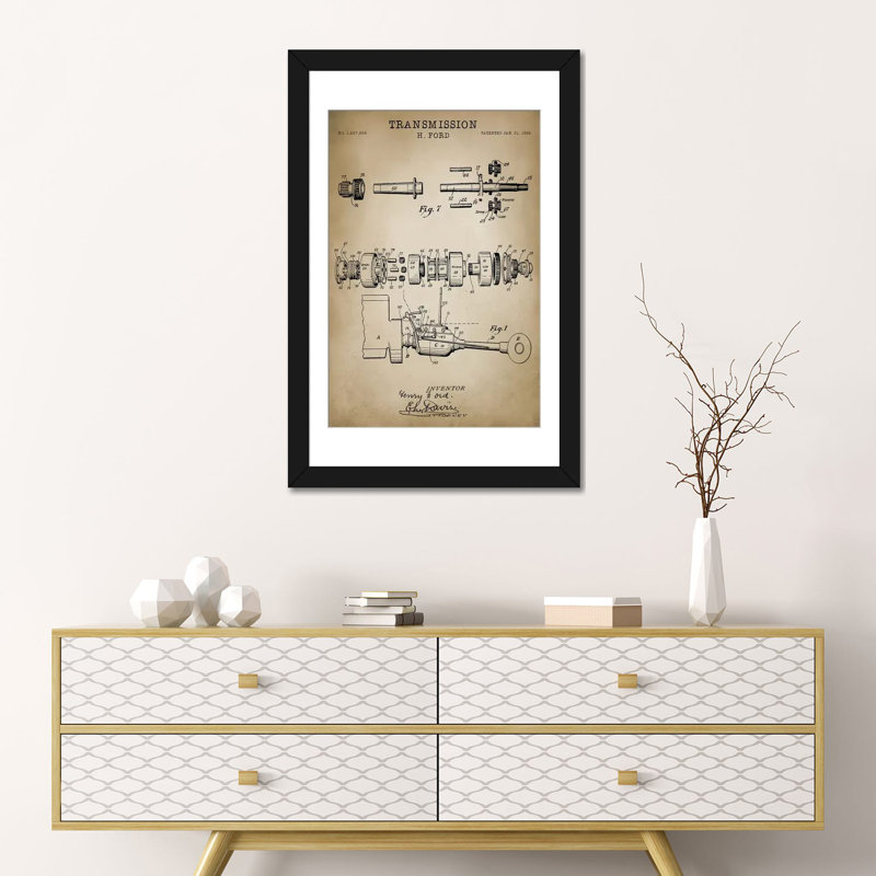 «Ford Transmission, 1928», impression sur toile, H 24 po x l 16 po x P 1 po, Papier d'art encadré noir