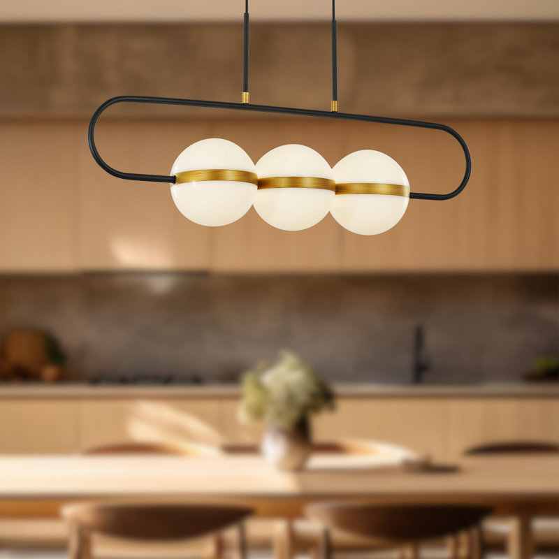 Luminaire suspendu pour îlot de cuisine 3 lumières DEL Tagliato