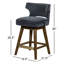 Task Swivel Upholstered Bar Stool with Solid Wood Frame-636120532