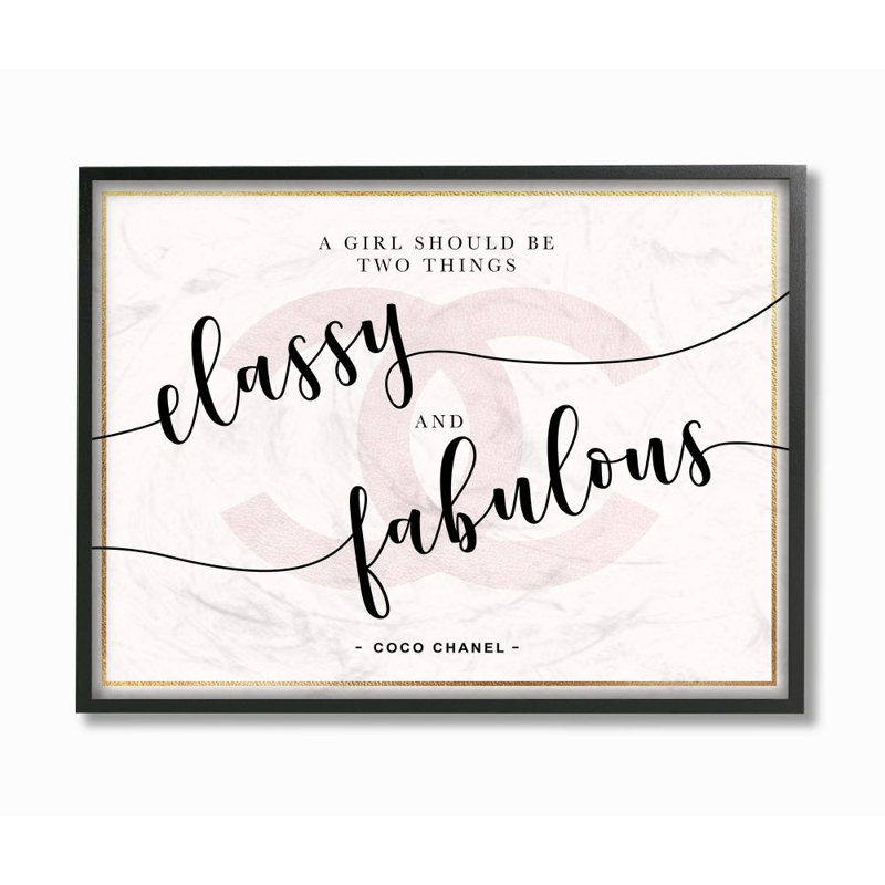 «Classy and Fabulous Fashion Designer Pink Inspirational Word Design», art textuel, H 11 po x l 14 po