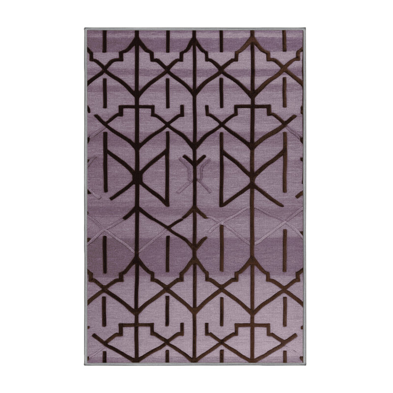 Machine Washable Trellis Pink Area Rug, Rectangle 5' x 7'