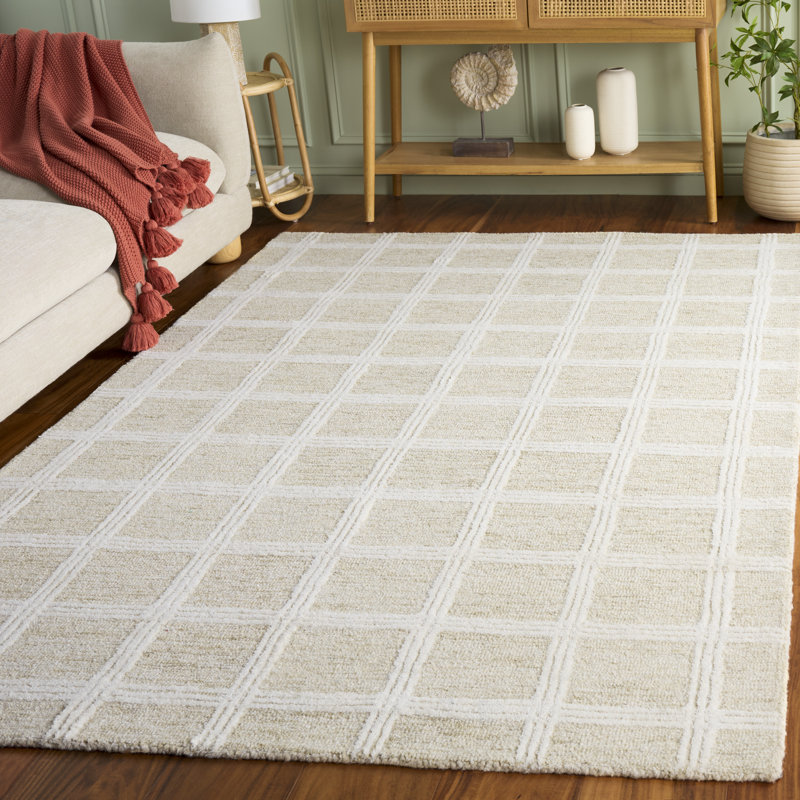 Tapis de couleur sauge / ivoire Jolett 103, Rectangle de 5 pi x 8 pi