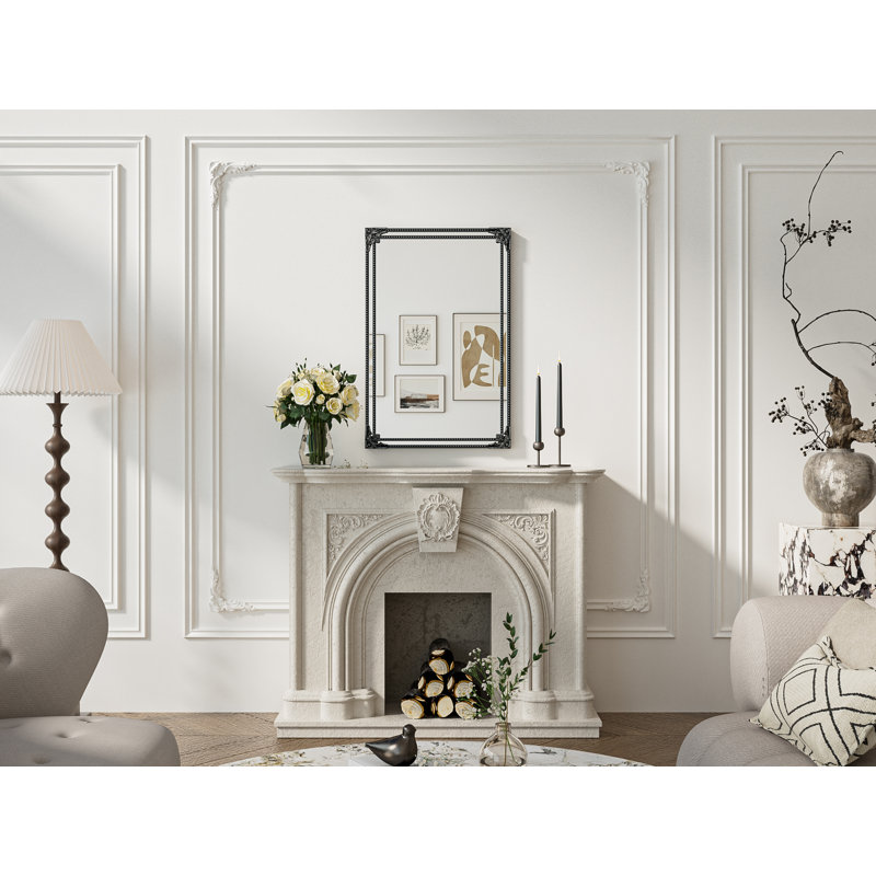 Berrilee Rectangle Decorative Wall Accent Mirror, Antique Black, 36" x 24"