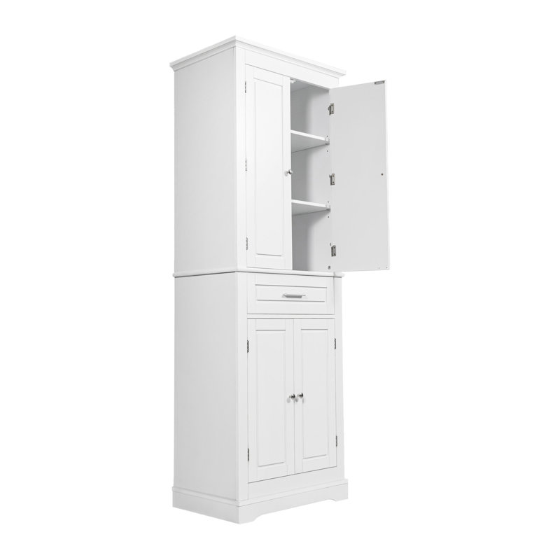 Meuble de salle de bain autoportant à 4 portes, 24 po L x 70 po H, White
