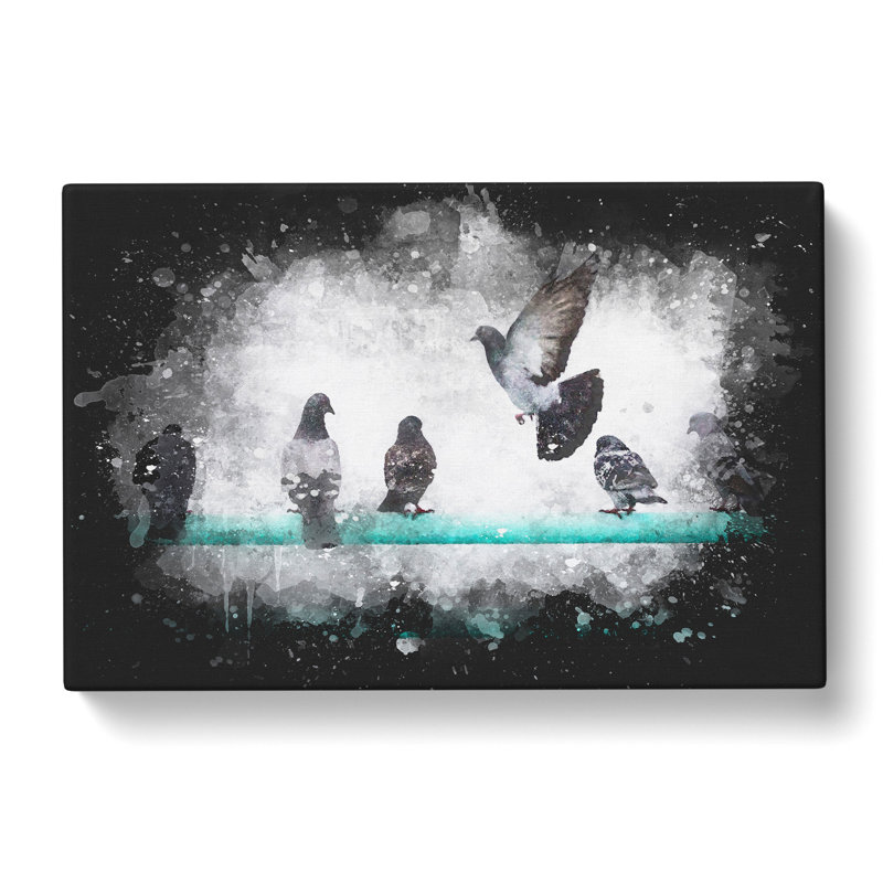 Pigeons - Wrapped Canvas Painting Print, 35cm H x 50cm W x 3cm D
