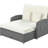 Wicker Rattan Double Chaise Lounge, 2-Person Reclining Daybed with Adjustable Back and Cushions, Free Furniture Protection Cover