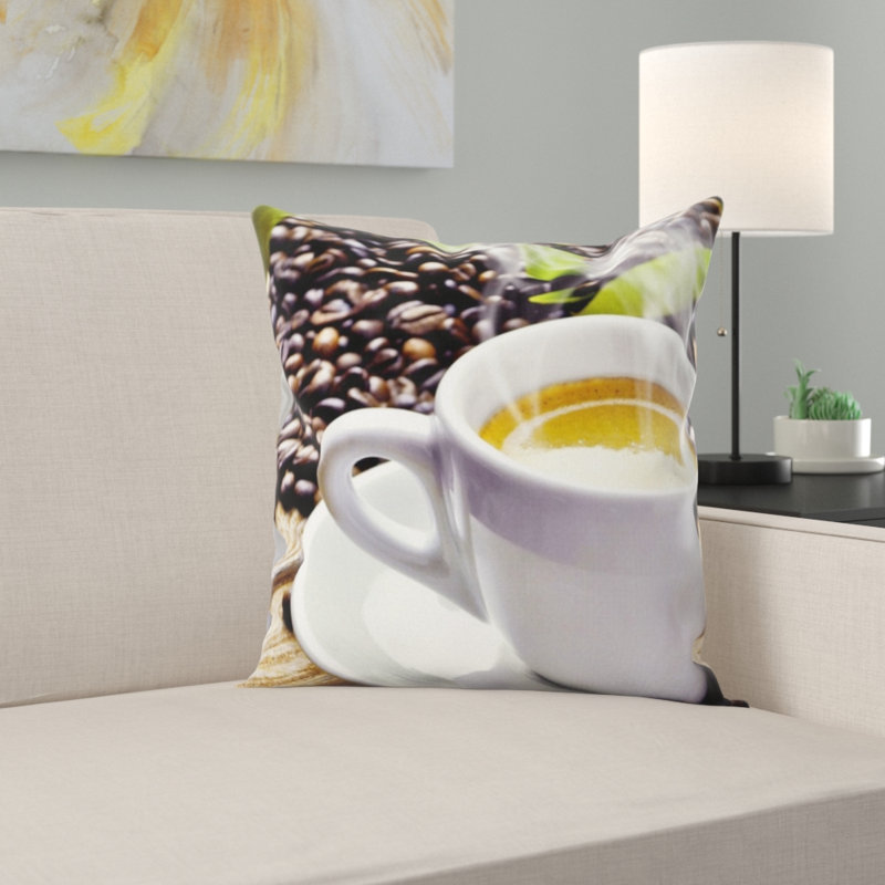 Housse et insert de coussin carré café