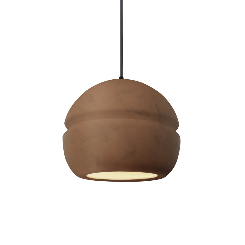Logan 1 - Light Single Globe Pendant, Matte Black, Terra Cotta