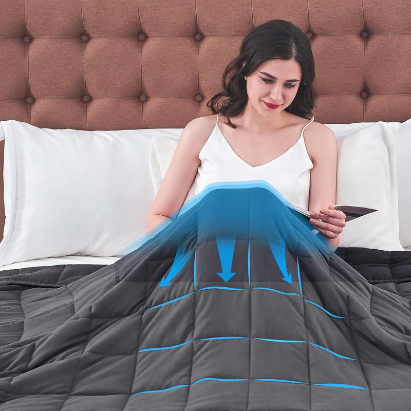 Jeté matelassé Luxury, Gris, L 60 po x L 80 po, 15 lb