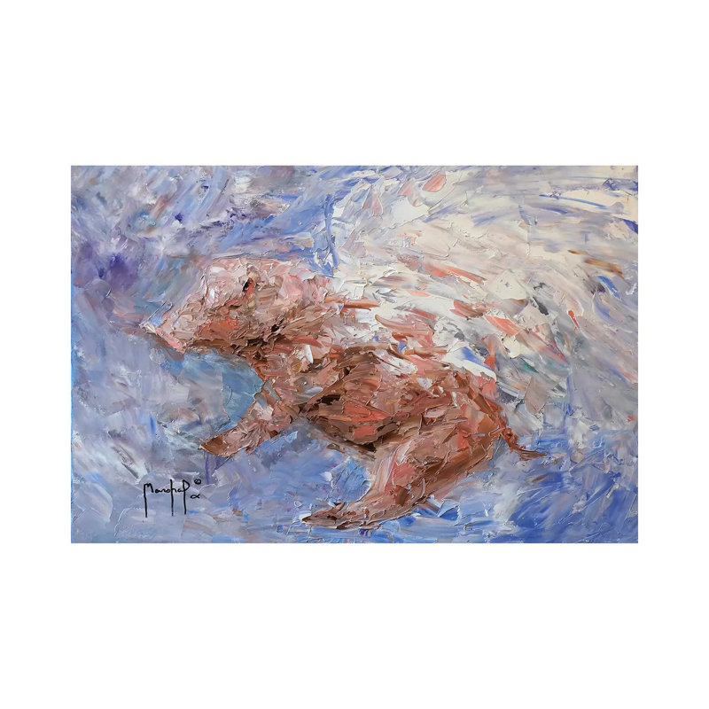 Heavenly Pig by Joseph Marshal Foster - Wrapped Canvas Painting, 20.32 cm H x 30.48 cm W