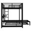 Lit superposé double au-dessus d'un lit double en métal de couleur noire avec garde-robe intégrée, lit gigogne, table pliante, système d'utilisation efficace de l'espace, procédé de revêtement antirouille, bureau pliable à installation rapide,-1977352189