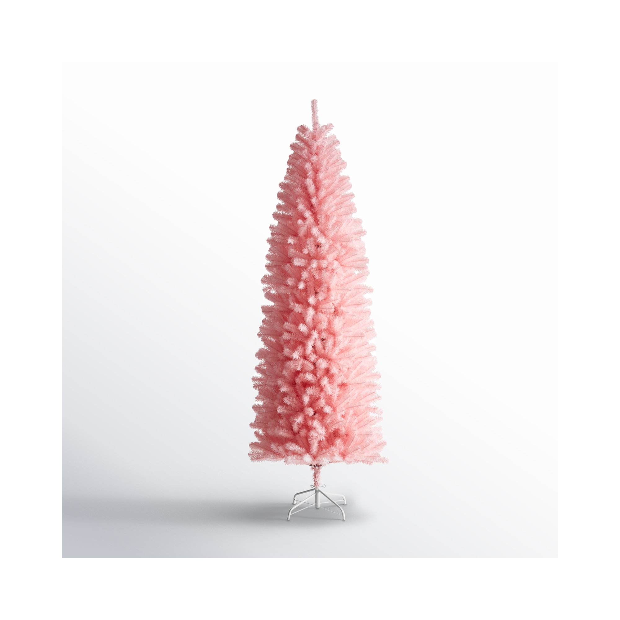 Pink Pencil Tinsel Artificial Christmas Tree, 9ft