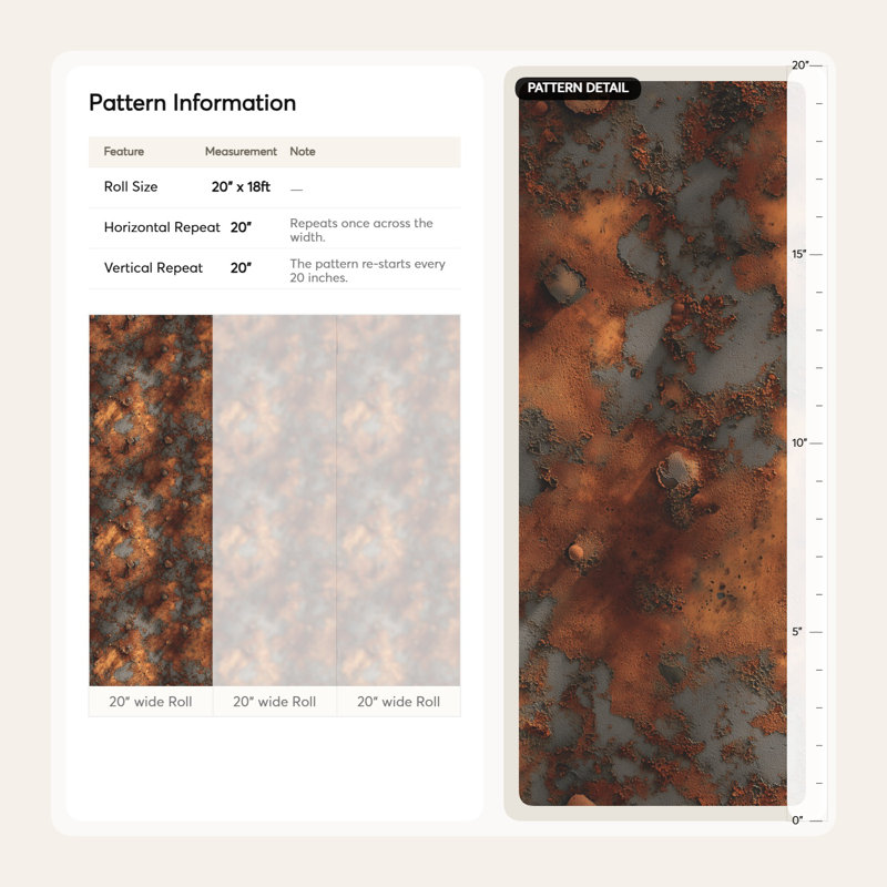 Industrial Wallpaper Textured Rust Wall Mural