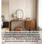 Ensemble coiffeuse moderne en cuir courbé avec miroir lumineux DEL